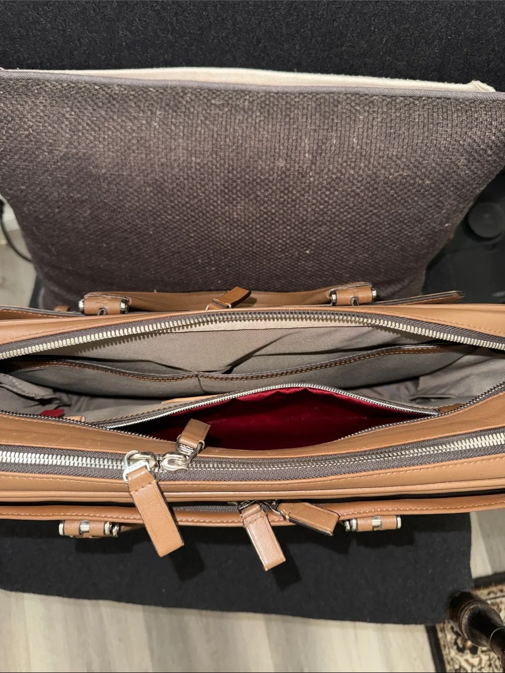 Tumi Cognac Brown Leather Briefcase